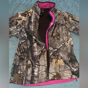 Realtree camo and magenta windbreaker